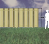 6ft (1.8m) Green Treated / Slats 100 x 19mm - approx 20mm gap